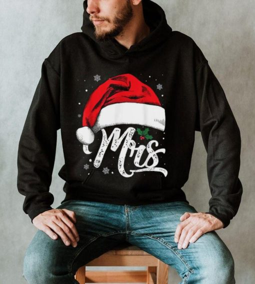 Mrs And Mr Santa Hat Christmas Couples Matching Funny Xmas Shirt