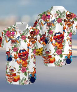 Muppet Playing Drum Tropical Flower Hawaiian Shirt