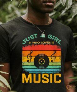 Music Lovers Women Just A Girl Who Loves Music V Neck T Shirt