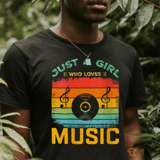 Music Lovers Women Just A Girl Who Loves Music V Neck T Shirt