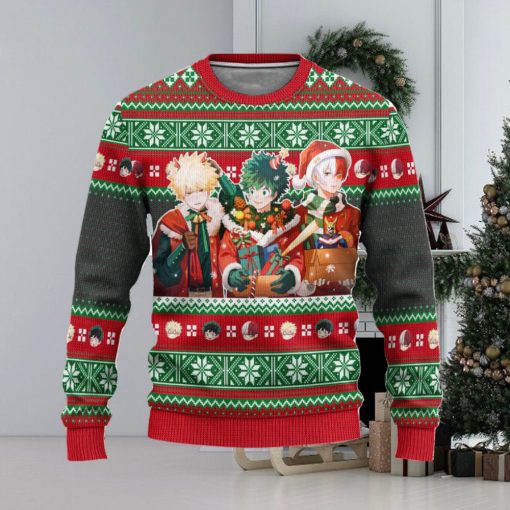 My Hero Academia Ugly Christmas Sweater, Anime Xmas Gift, Custom Ugly Christmas Sweater