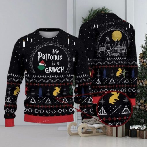 My Patronus Is A Grinch Christmas Sweater Christmas Ugly Sweater Party