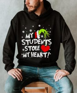 My Students Stole My Heart Teacher Christmas Grinch Hand T Shirt