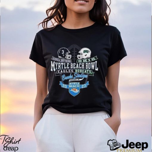 Myrtle Beach Bowl Georgia Southern Vs Ohio Head To Head Helmet College Football Bowl Season 2023 2024 T shirt