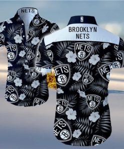 NBA Brooklyn Nets Hawaiian Shirt Tropical Flowers Best Beach Gift hawaiian shirt