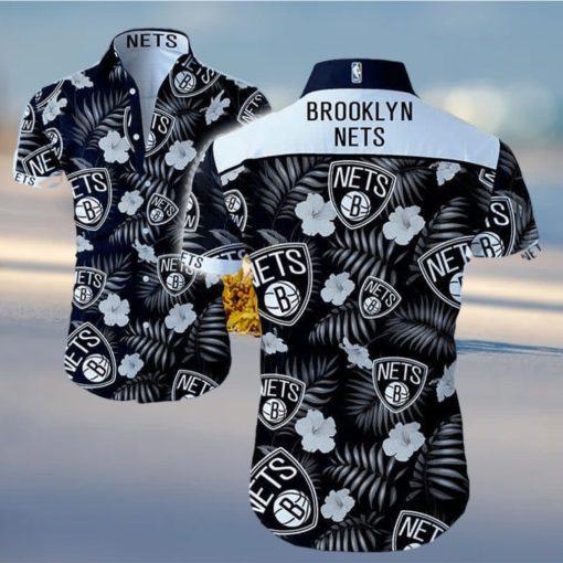 NBA Brooklyn Nets Hawaiian Shirt Tropical Flowers Best Beach Gift hawaiian shirt