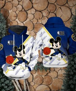 NBA Denver Nuggets Blue White Mickey Pullover Hoodie