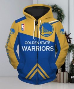 NBA Golden State Warriors Blue Yellow Zip Up Hoodie