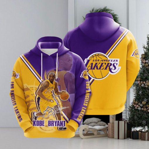 NBA Los Angeles Lakers Kobe Bryant Gold Purple Pullover Hoodie Ver 1