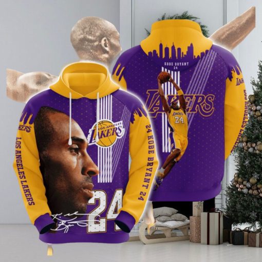 NBA Los Angeles Lakers Kobe Bryant Gold Purple Pullover Hoodie