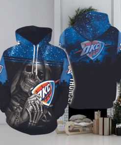 NBA Oklahoma City Thunder Night Halloween Skull Pullover Hoodie