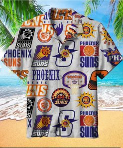 NBA Phoenix Suns White Logo History Hawaiian Shirt