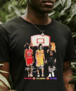 NBA The Goat The Mamba The King Lebron James Kobe Bryant And Michael Jordan Signatures T Shirt