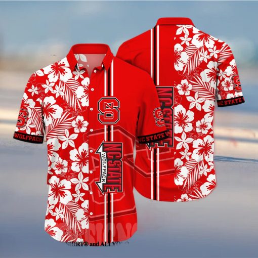 NC State Wolfpack NCAA Floral 3D All Over Print Hawaiian Shirt