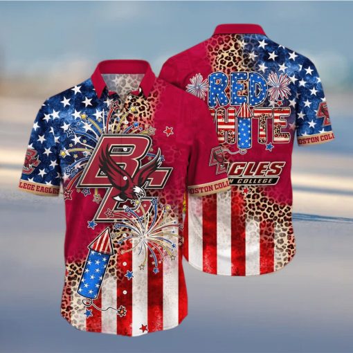 NCAA Boston College Eagles Hawaiian Shirt Fireworks Independence Day