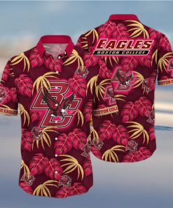 NCAA Boston College Eagles Hawaiian Shirt Palm Leaves Pattern Best Beach Gift