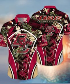 NCAA Boston College Eagles Hawaiian Shirt Palm Leaves Pattern