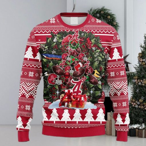 NCAA Christmas Alabama Crimson Tide Tree Ugly Christmas Fleece Sweater For Men Women