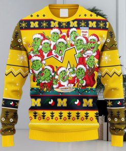 NCAA Christmas Michigan Wolverines 12 Grinch Xmas Day Christmas Ugly Sweater For Men Women