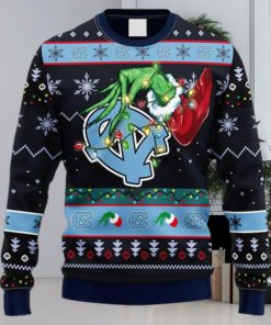 NCAA Christmas North Carolina Tar Heels Grinch Christmas Ugly Sweater For Men Women