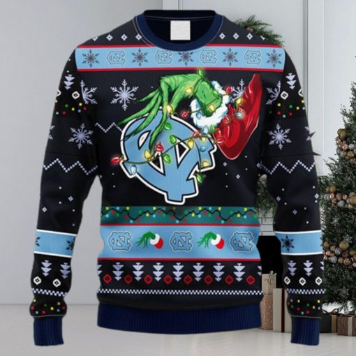 NCAA Christmas North Carolina Tar Heels Grinch Christmas Ugly Sweater For Men Women