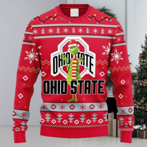 NCAA Christmas Ohio State Buckeyes Funny Grinch Christmas Ugly Sweater For Men Women