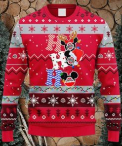 NCAA Christmas Ohio State Buckeyes HoHoHo Mickey Christmas Ugly Sweater For Men Women