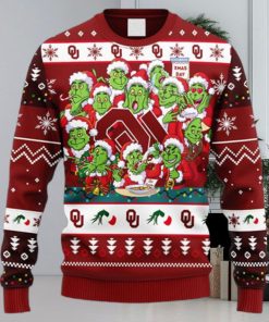 NCAA Christmas Oklahoma Sooners 12 Grinch Xmas Day Christmas Ugly Sweater For Men Women