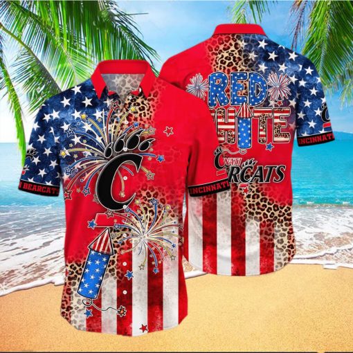 NCAA Cincinnati Bearcats Hawaiian Shirt Fireworks Independence Day