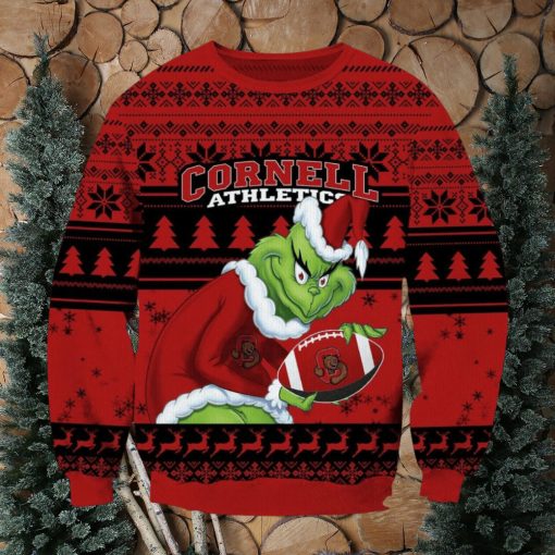 NCAA Cornell Big Red Grinch AOP Ugly Christmas Sweater Christmas Gift For Men And Women