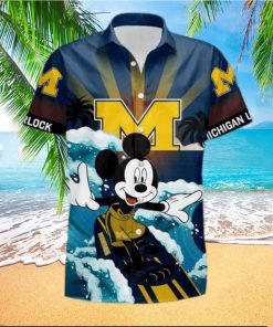 NCAA Disney Mickey Mouse Michigan Wolverines Hawaiian Shirt