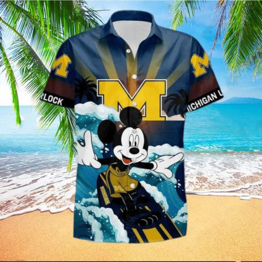 NCAA Disney Mickey Mouse Michigan Wolverines Hawaiian Shirt