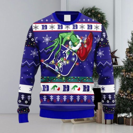 NCAA Duke Blue Devils Grinch Christmas Ugly 3D Sweater For Men And Women Gift Ugly Christmas