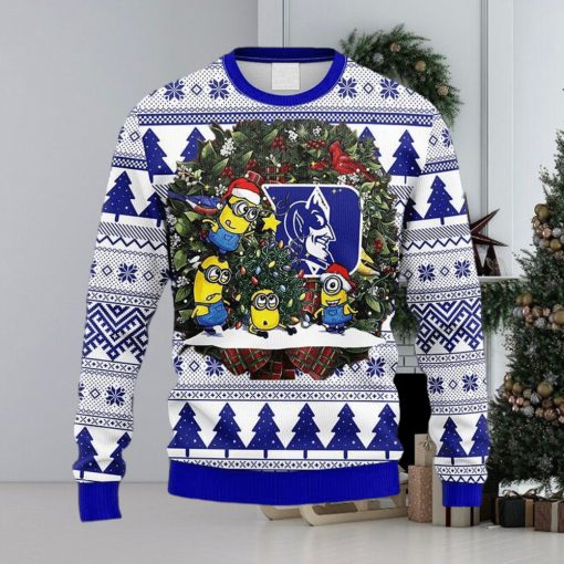 NCAA Duke Blue Devils Minion Christmas Ugly 3D Sweater For Men And Women Gift Ugly Christmas