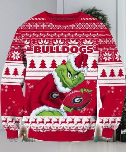 NCAA Georgia Bulldogs Logo Grinch AOP Ugly Christmas Sweater Christmas Gift For Men And Women