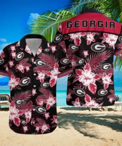 NCAA Georgia Bulldogs UGA Hawaiian Shirt Tropical Flower All Over Print