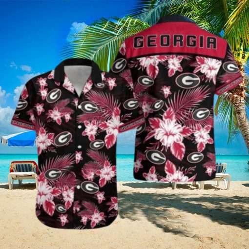 NCAA Georgia Bulldogs UGA Hawaiian Shirt Tropical Flower All Over Print