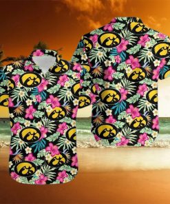 NCAA Iowa Hawkeyes Hawaiian Shirt Hibiscus Flowers Pattern Summer Aloha