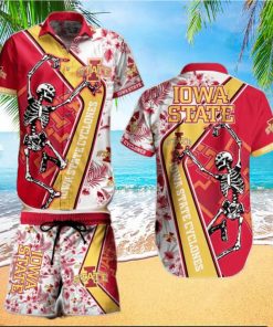 NCAA Iowa State Cyclones Skeleton Hawaiian Shirt And Shorts