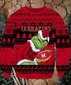 NCAA Maryland Terrapins Grinch AOP Ugly Christmas Sweater Christmas Gift For Men And Women