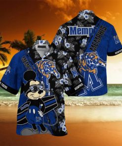 NCAA Memphis Tigers Hawaiian Shirt Mickey And Floral Pattern