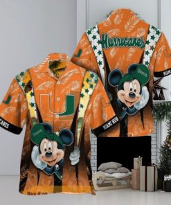 NCAA Miami Hurricanes Hawaiian Shirt Mickey Mouse Disney Summer Gift