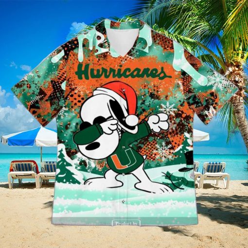 NCAA Miami Hurricanes Hawaiian Shirt Snoopy Dabbing Beach Gift For Friend