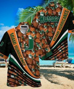 NCAA Miami Hurricanes Hawaiian Shirt palm leaves