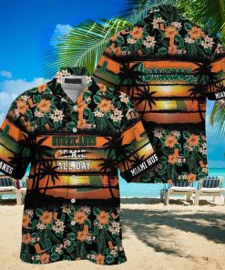 NCAA Miami Hurricanes Hawaiian Shirt traopical flower