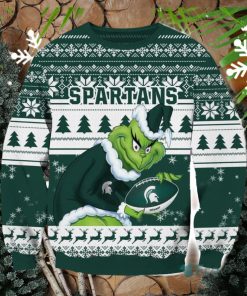 NCAA Michigan State Spartans Grinch AOP Ugly Christmas Sweater Christmas Gift For Men And Women