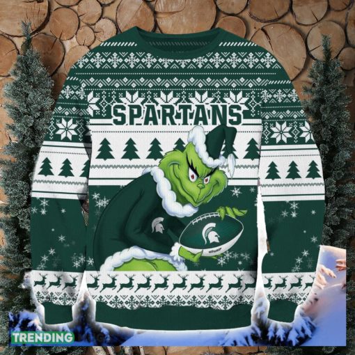 NCAA Michigan State Spartans Grinch Ugly Christmas Sweater Trending Sweater For 2023 Christmas Holidays