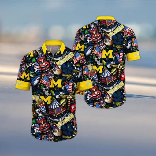 NCAA Michigan Wolverines Flower Hawaii Shirt Summer Vibes For FootBall Fans