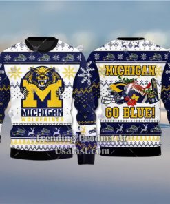 NCAA Michigan Wolverines Go Blue Ugly Christmas Sweater