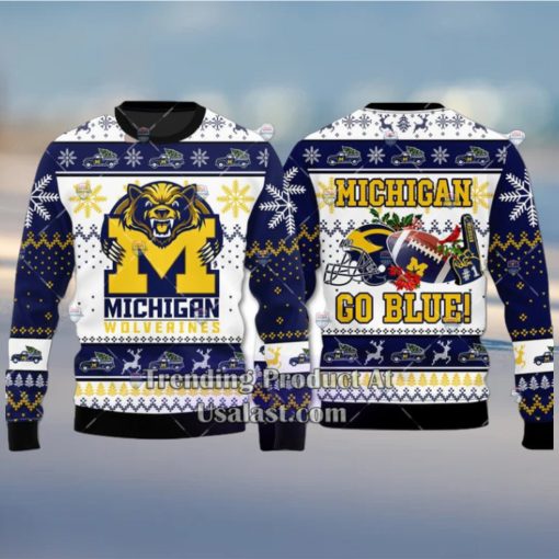 NCAA Michigan Wolverines Go Blue Ugly Christmas Sweater